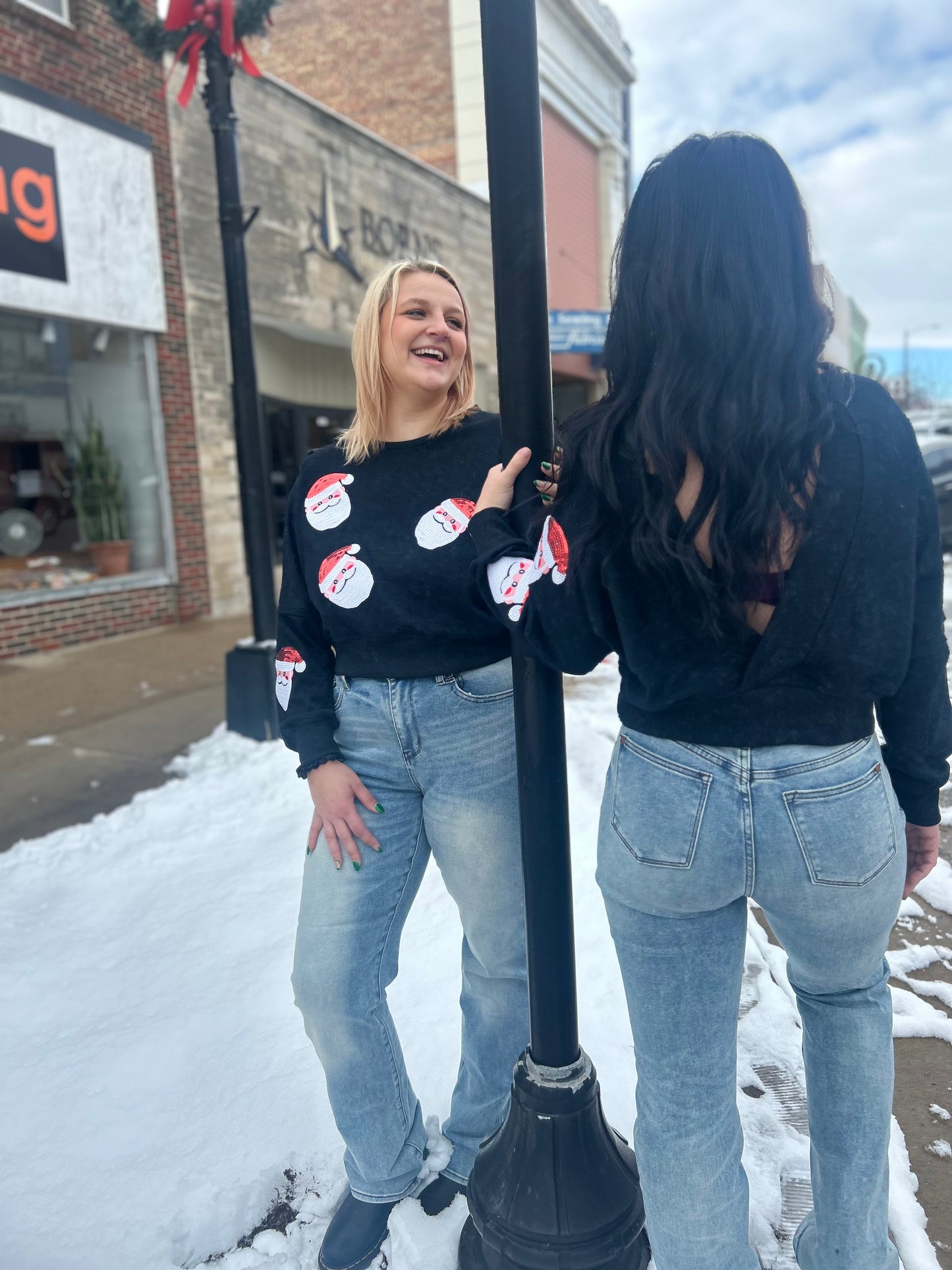 Vintage Black Cropped Open Back Sweatshirt is