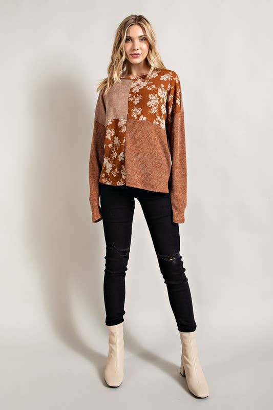 Floral Color Block Top