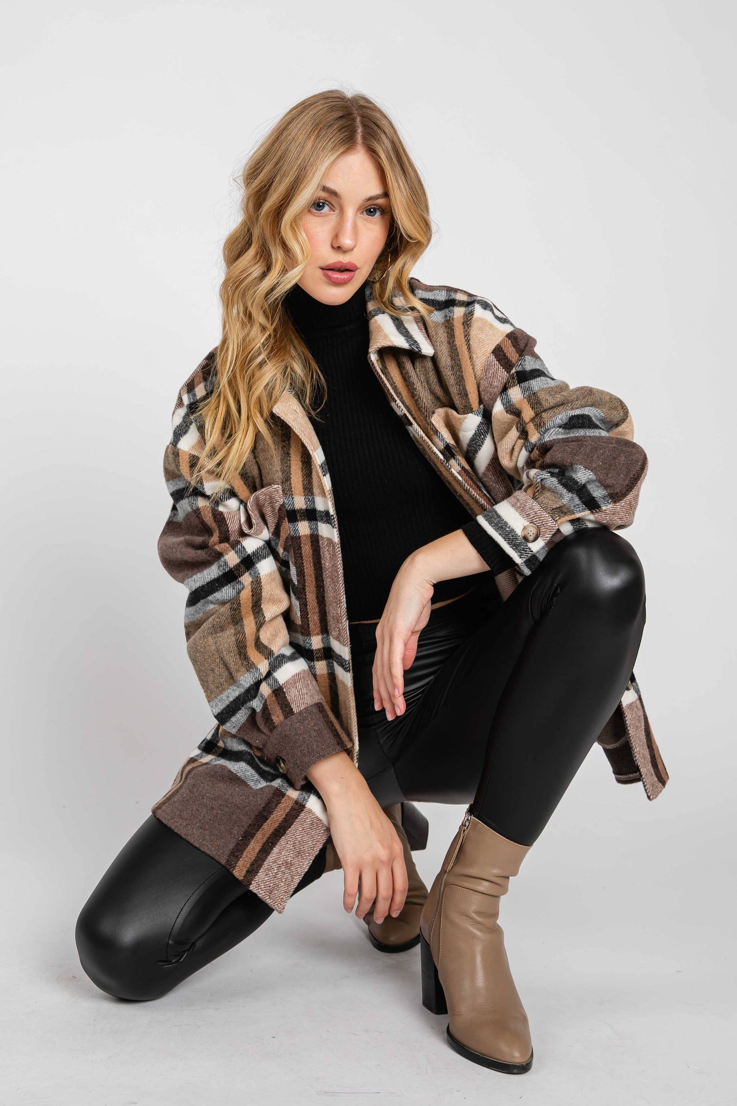 Plaid Button Down Jacket