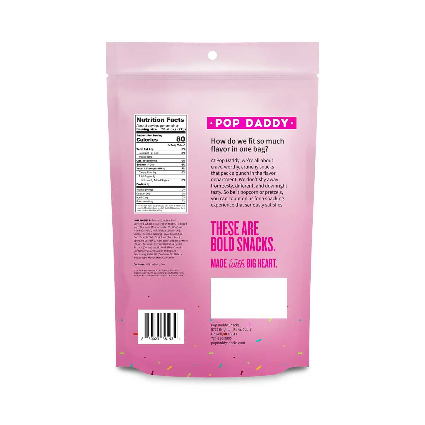 Birthday Cake Seasoned Pretzels 7.5oz