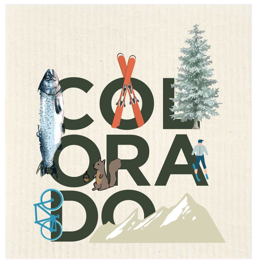 Colorado Peek-A-Boo Icon Swedish Dishcloth