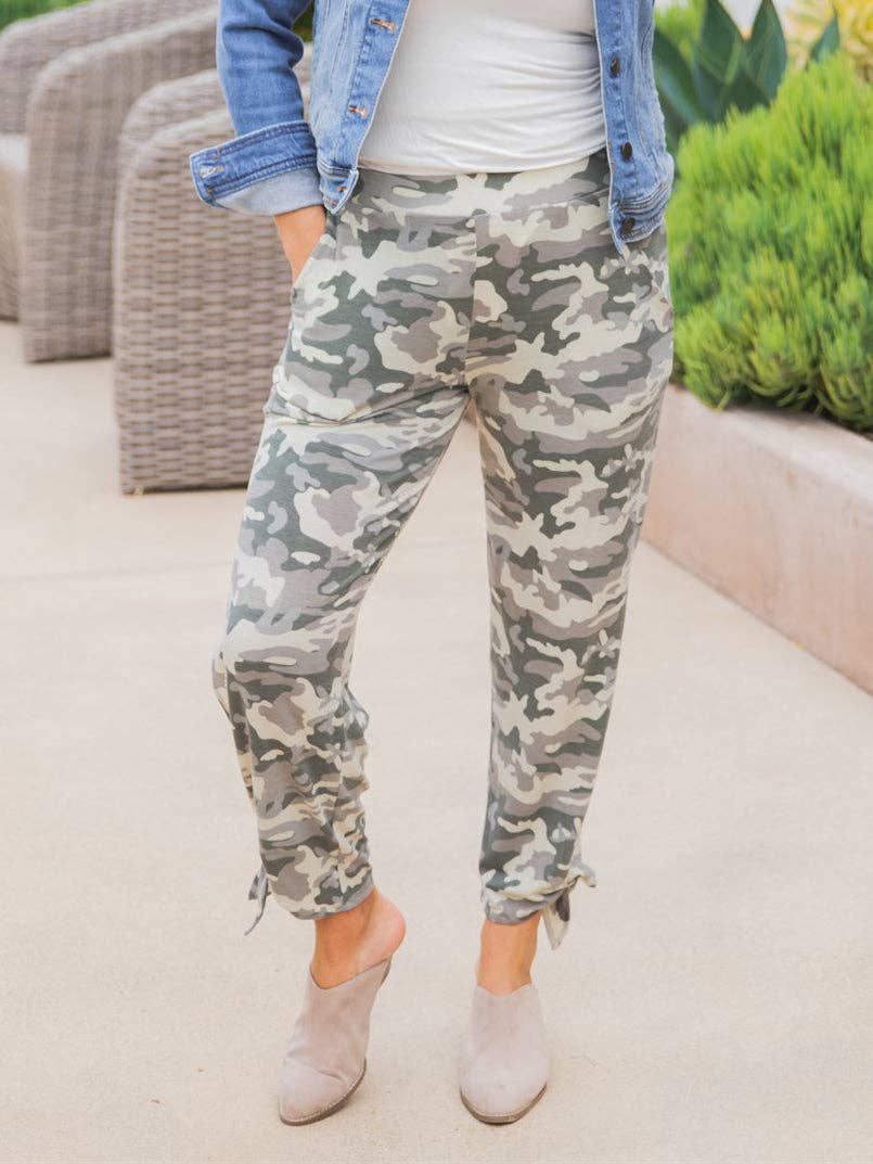 Patterned Ankle Tie Pants