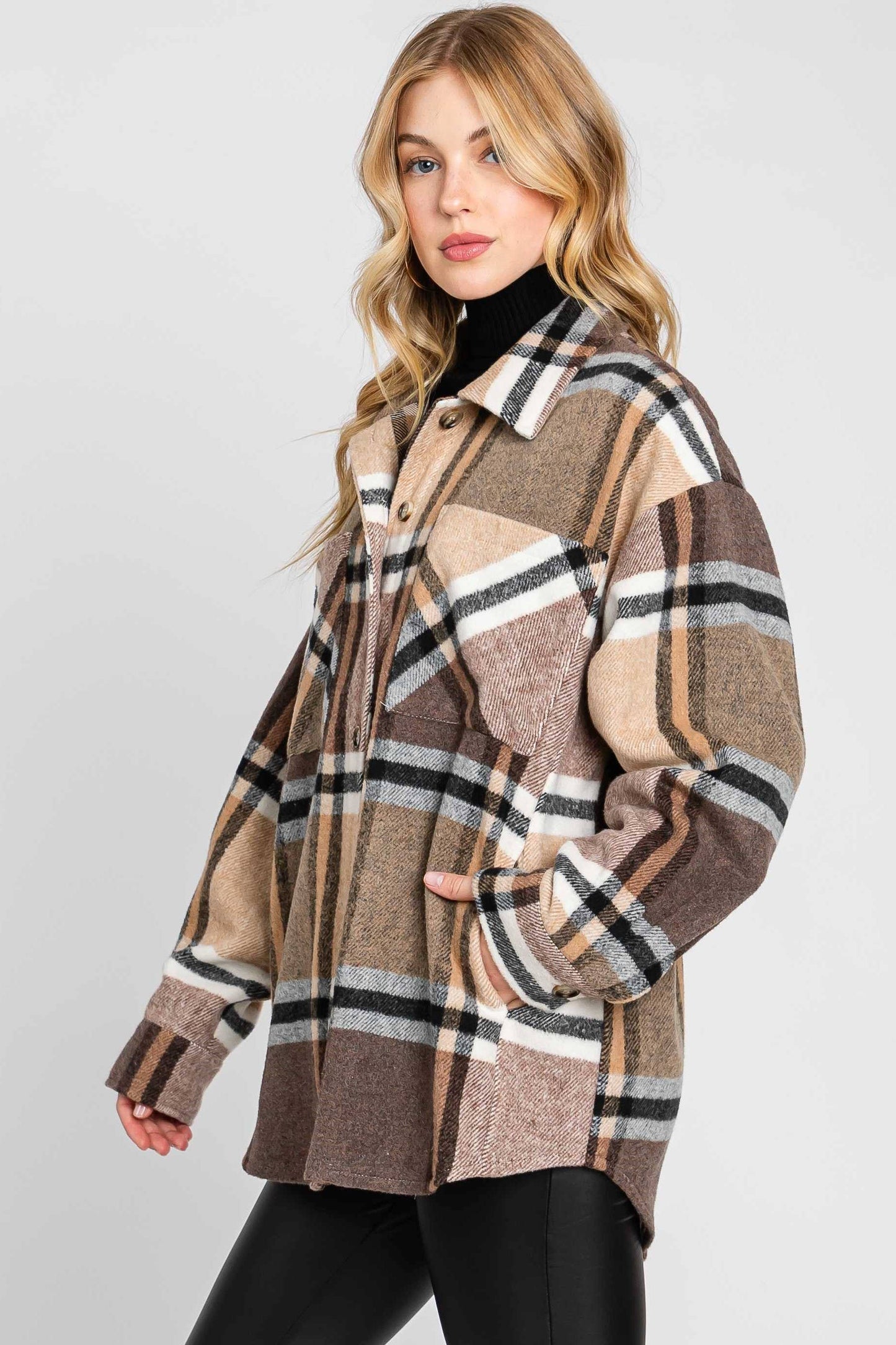 Plaid Button Down Jacket