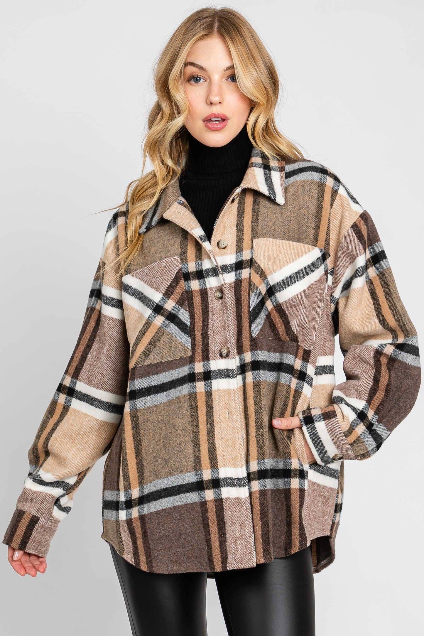 Plaid Button Down Jacket