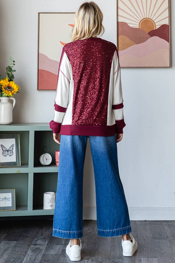 Burgundy Sparkle Sweatshirt