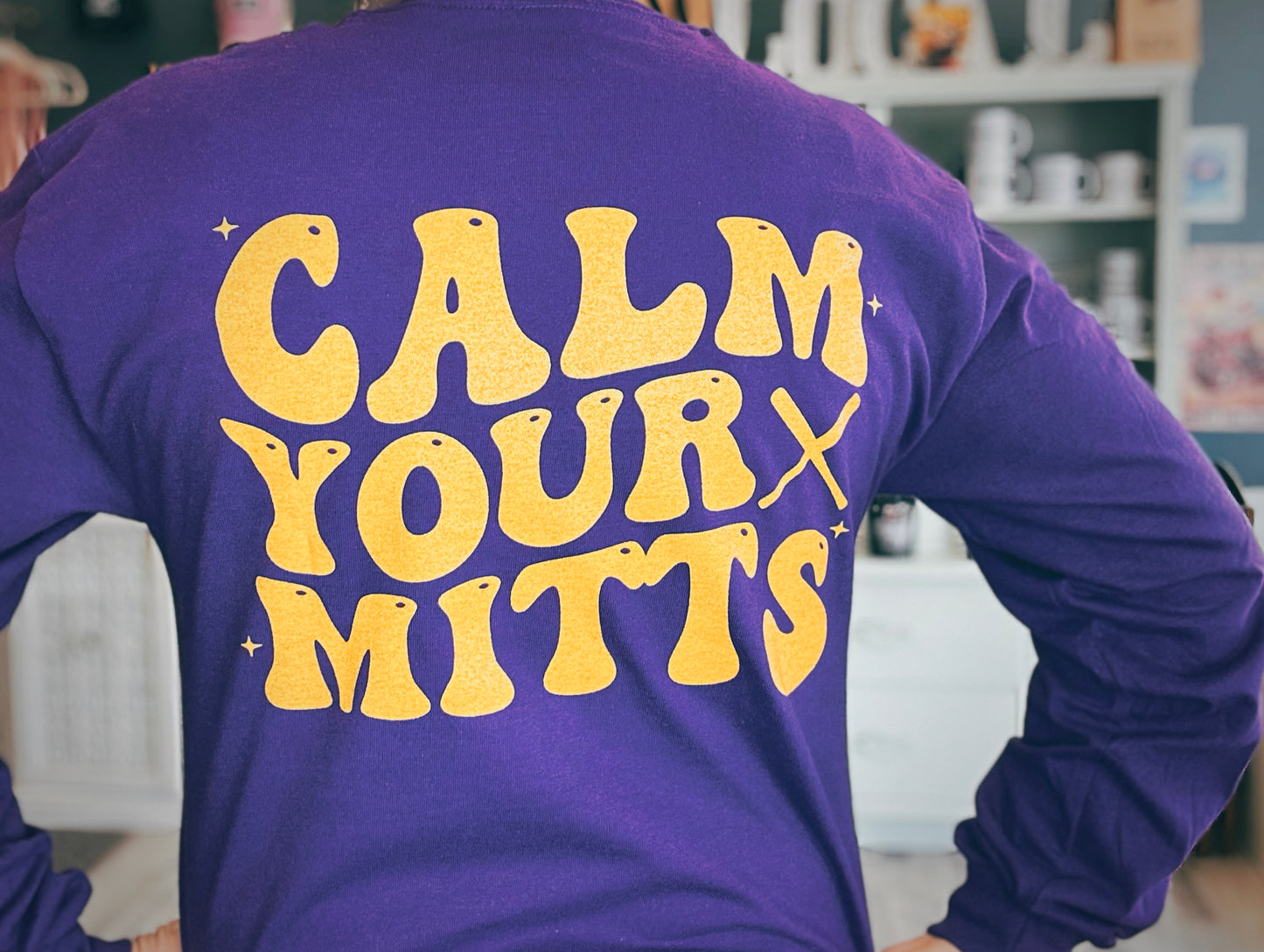 Calm Your Mitts Baseball Long Sleeve Tee