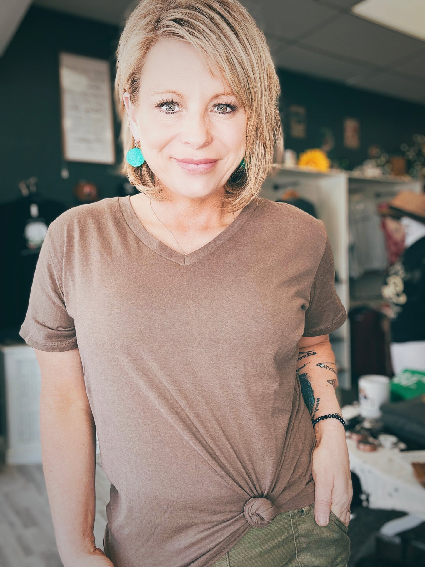 Boyfriend Tee In Black & Mocha