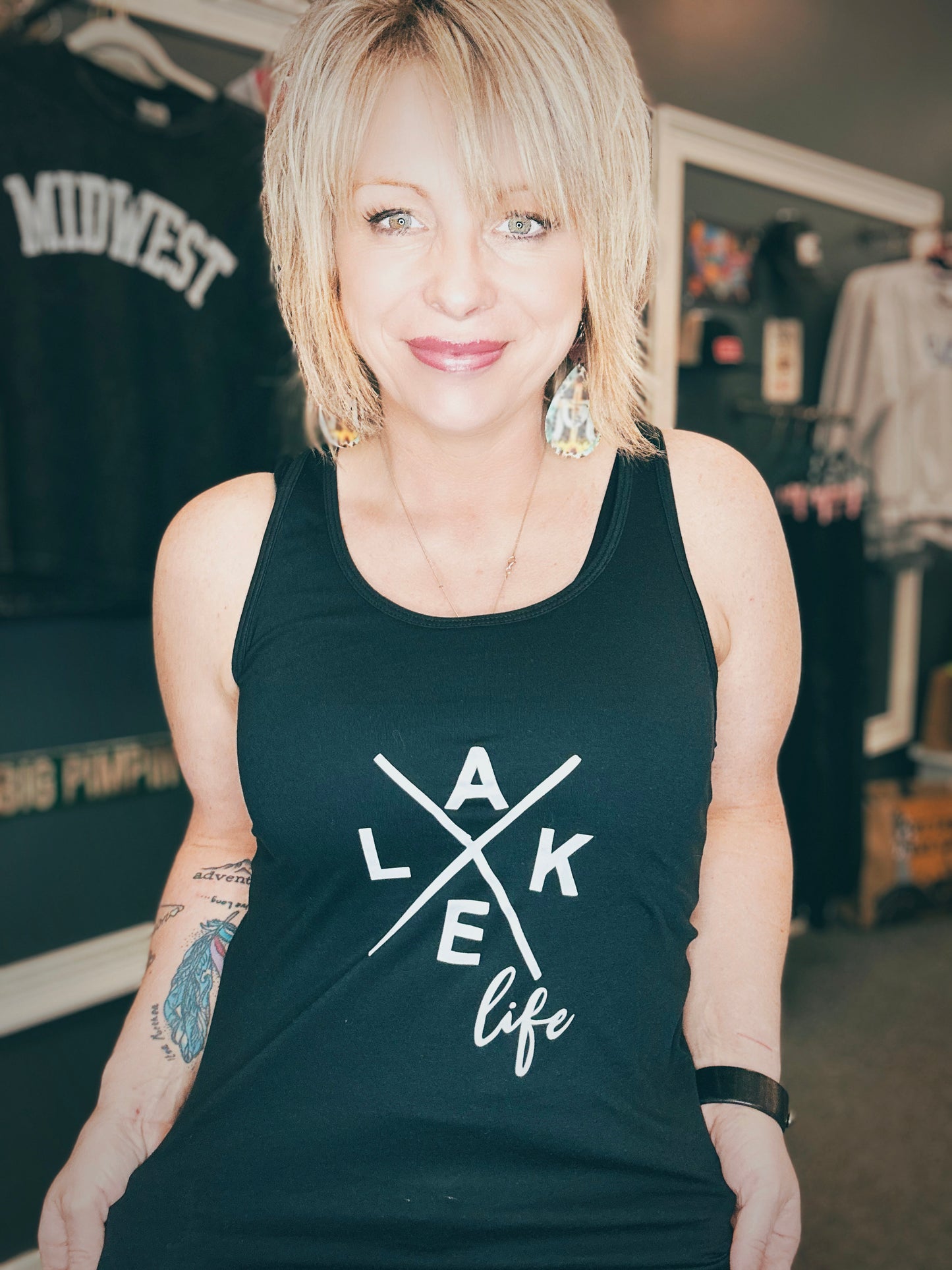 Lake Life Summer Tank Top In Two Colors