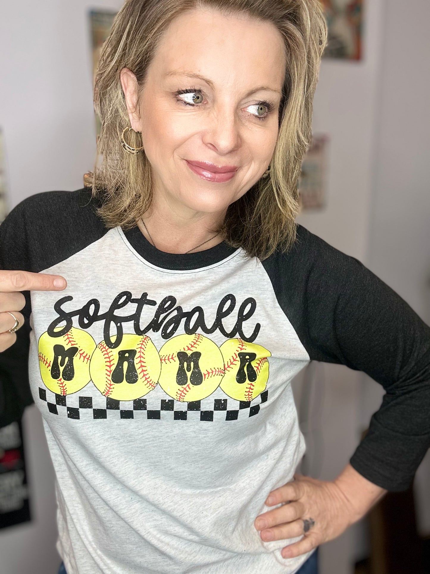 Softball MAMA 3/4 Sleeve Top