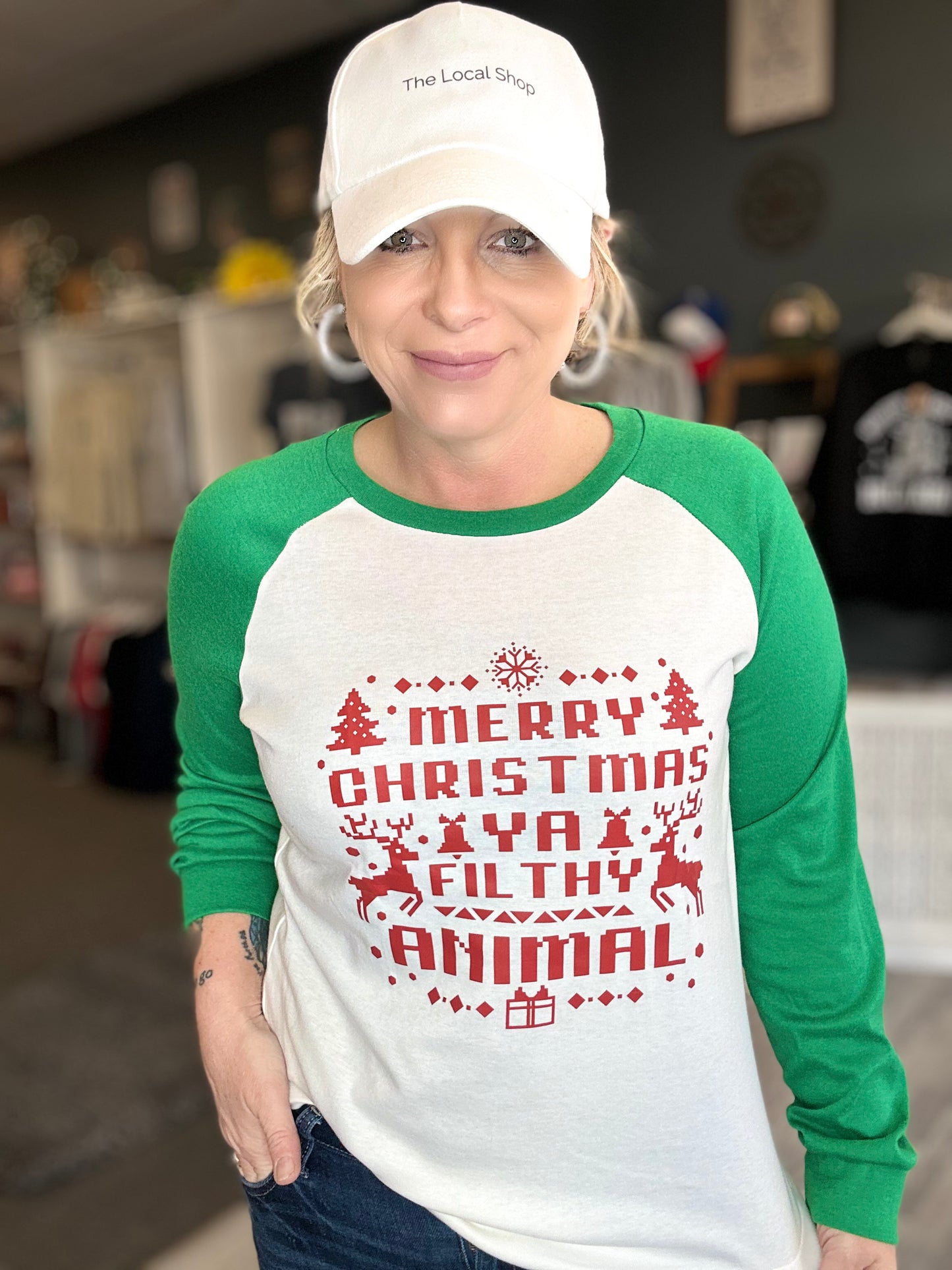 Merry Christmas Ya Filthy Animal Printed Top