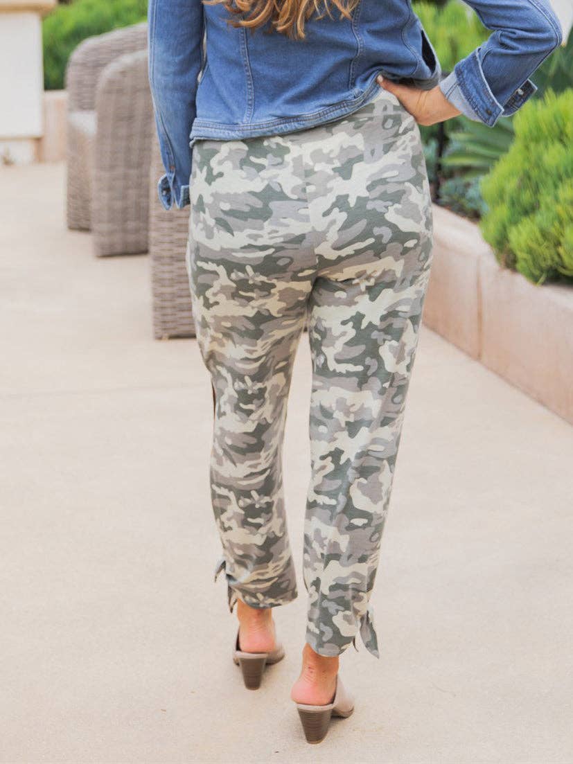 Patterned Ankle Tie Pants