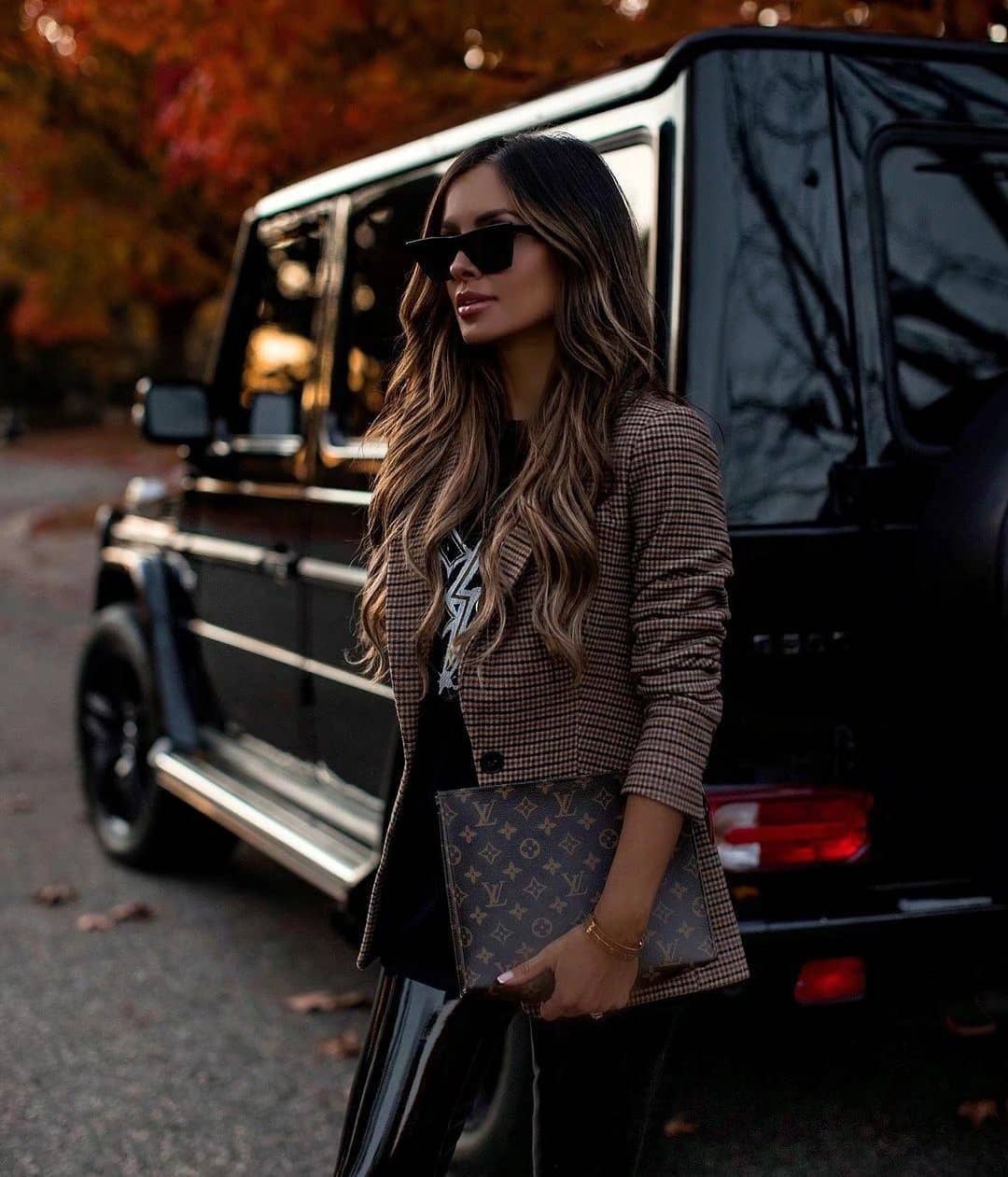 Check Double-Breasted Blazer