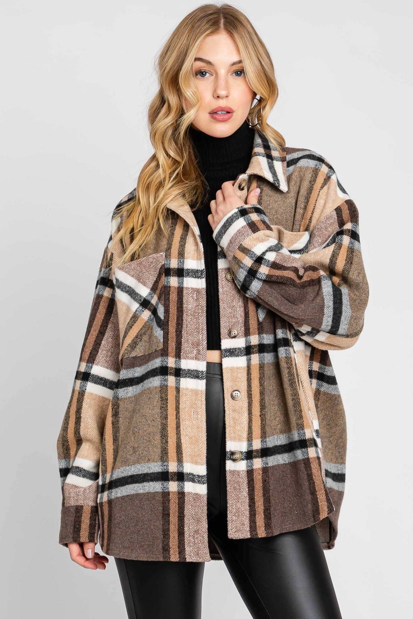 Plaid Button Down Jacket
