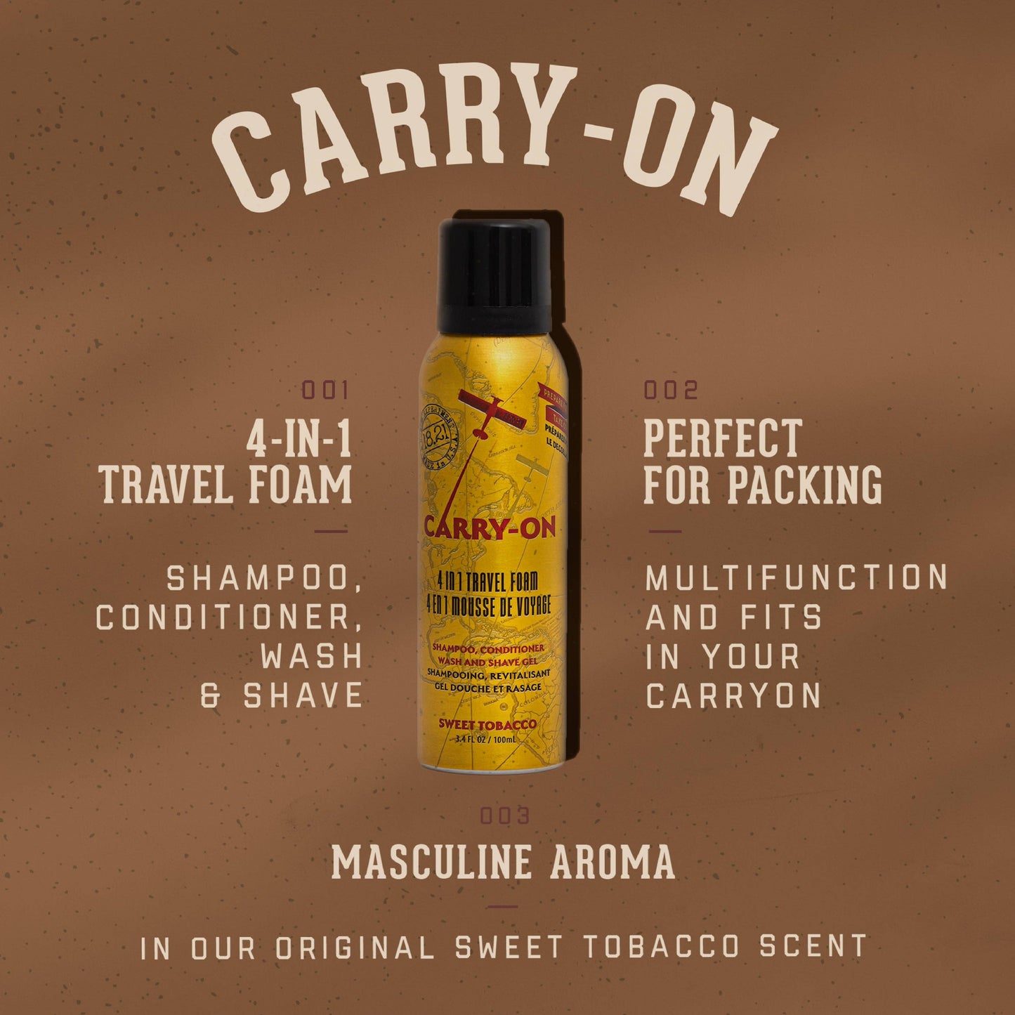 Sweet Tobacco Carry-On 4-in-1 Travel Foam