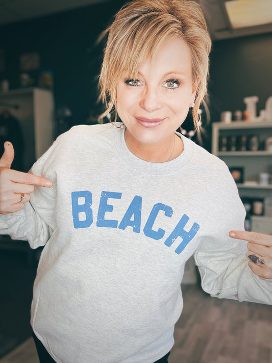 BEACH Sweatshirt In Heather Grey