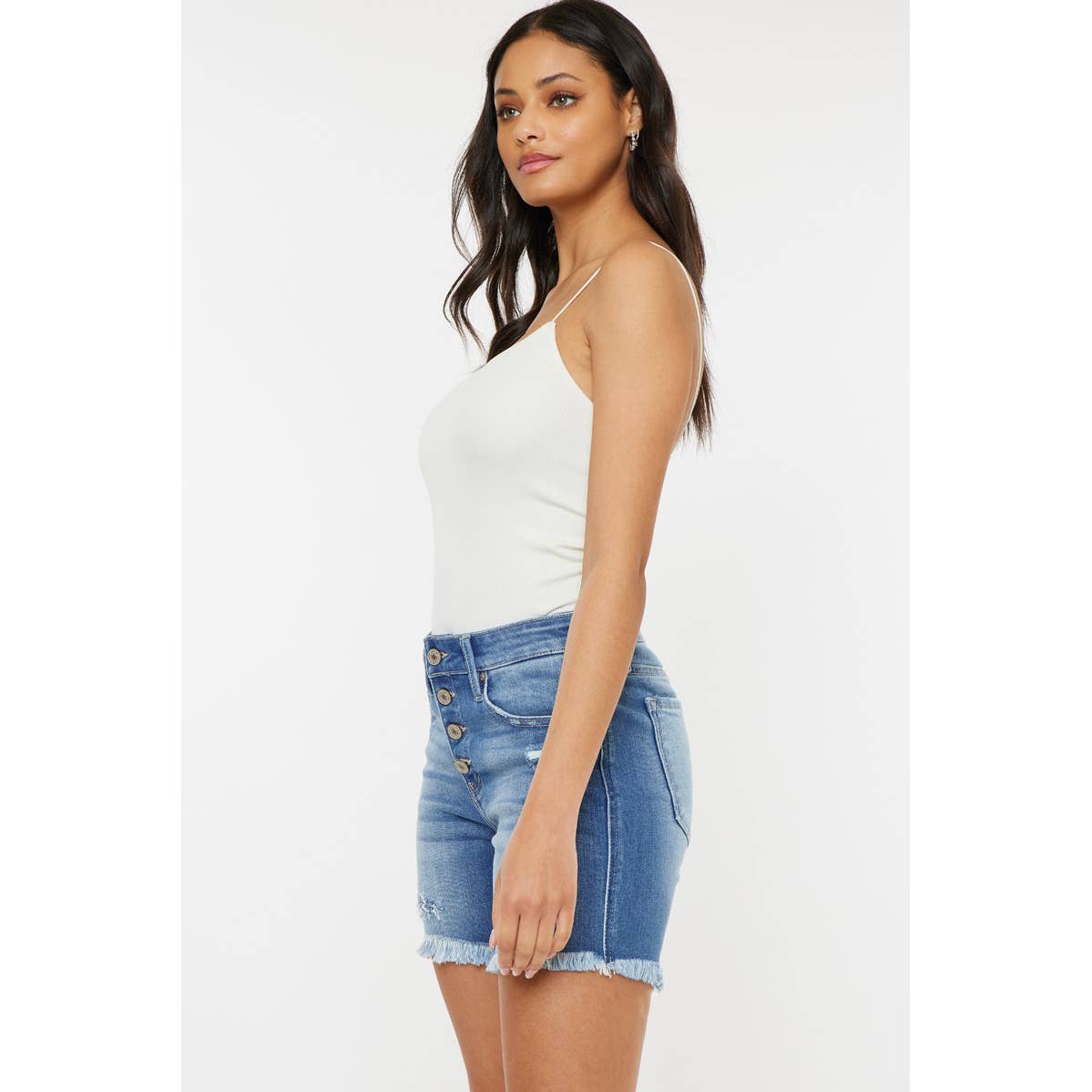 Kancan Mid Rise Button Up Shorts
