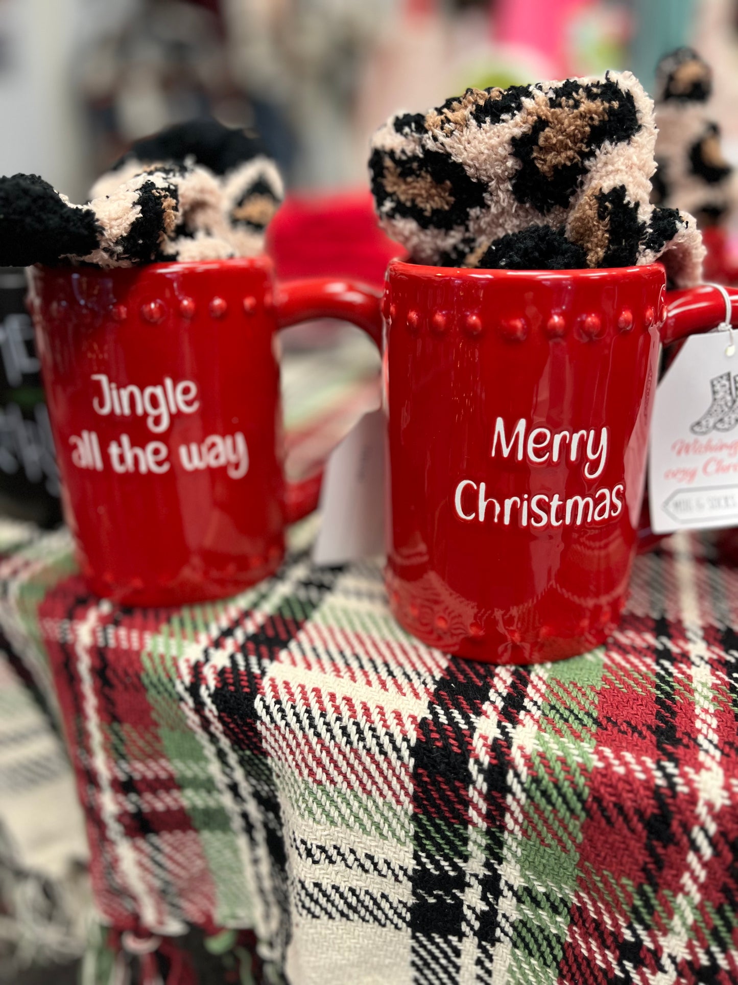 Ceramic Christmas 16oz Mug With Printed Sock Set