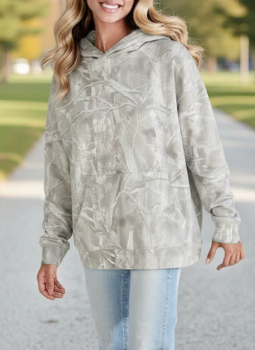Branches Print Oversized Hoodie