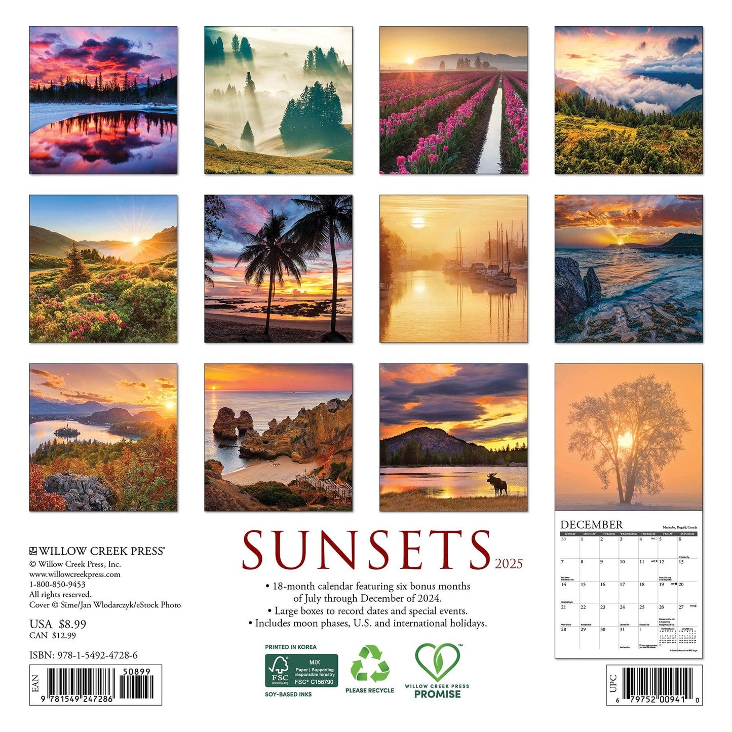 Sunsets Mini Wall Calendar