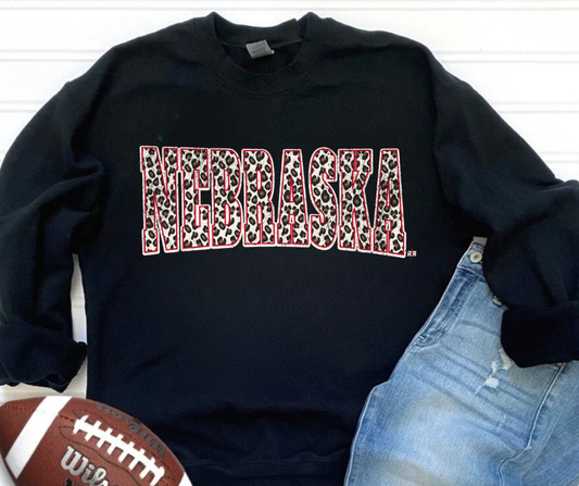 Printed Nebraska Black Sweatshirt