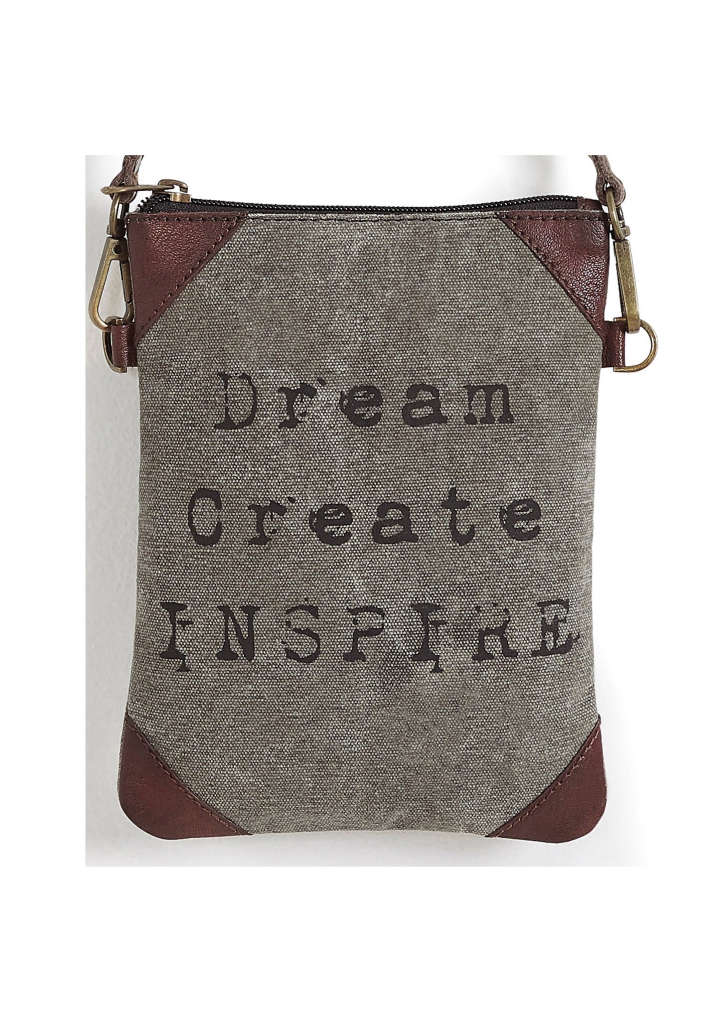 Dream Create Inspire Canvas Small Crossbody