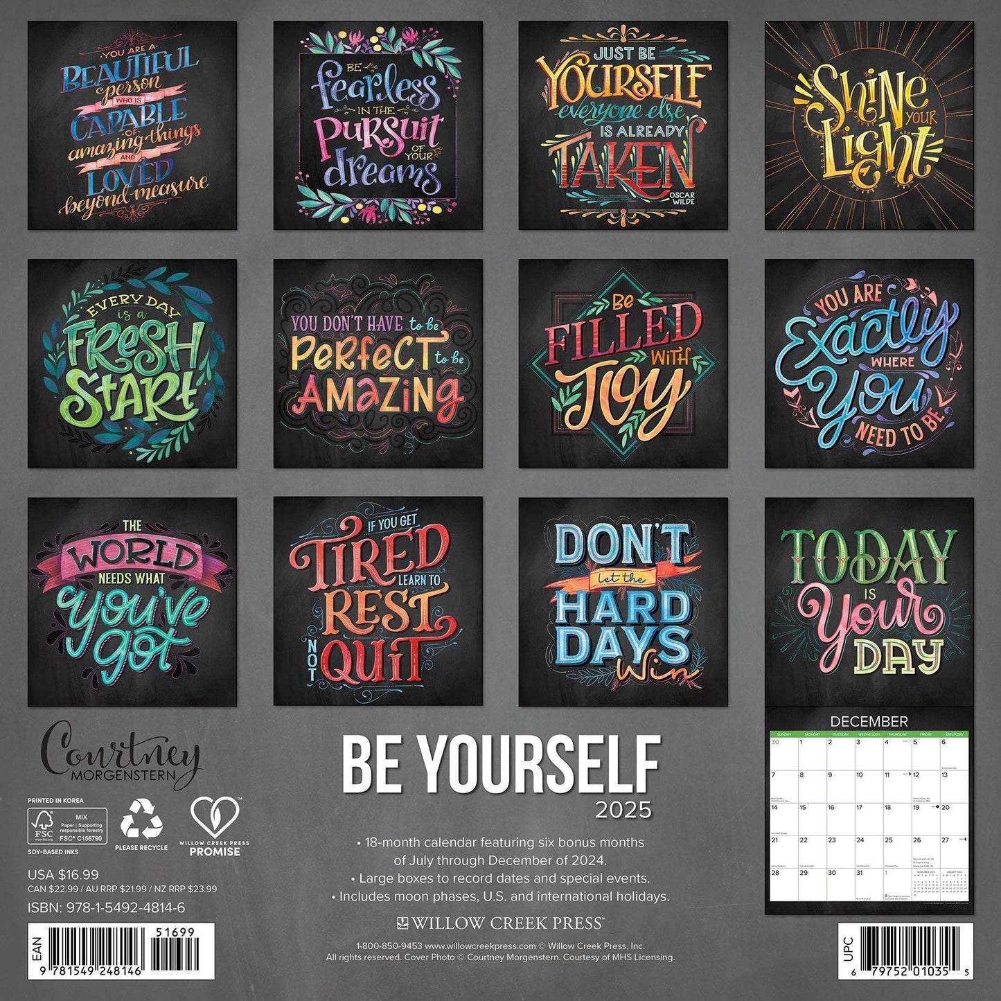 Be Yourself 2025 Wall Calendar