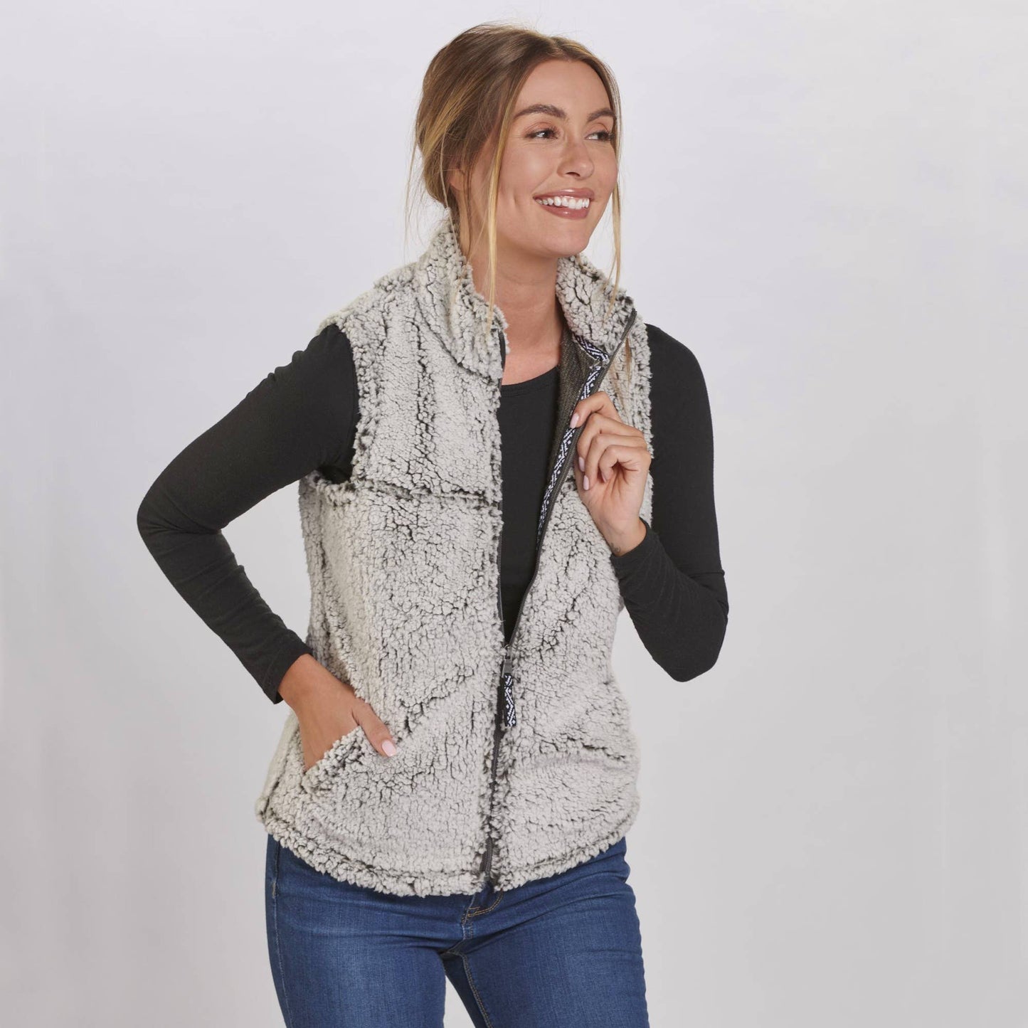 Full Zip Sherpa Vest