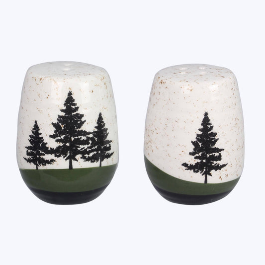 Ceramic Forest Retreat Salt & Pepper Shaker Set