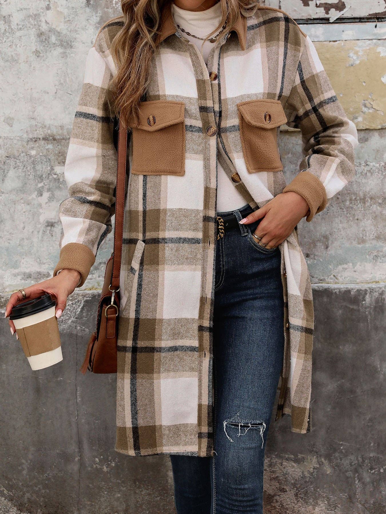 Plaid Shirt Jacket for Women