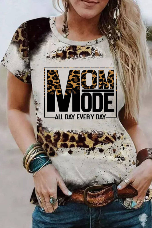 MOM MODE ALL DAY EVERY DAY Bleached T-shirt