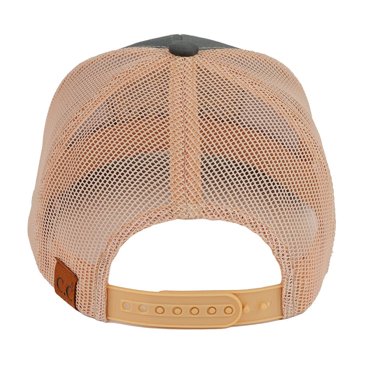 Men's Trucker Patch Hat: Whiskey (Charcoal/Beige)