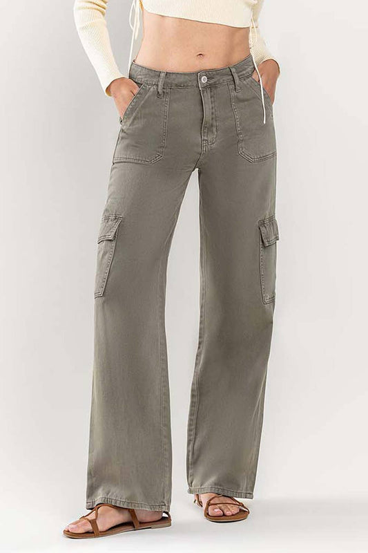 Kancan High Rise Wide Cargo Jeans