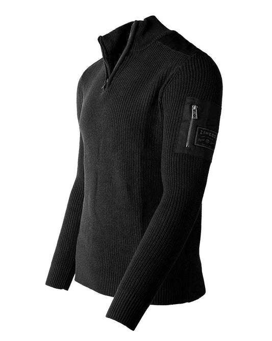 Mens Quarter Zip Up Mock Neck Sweater