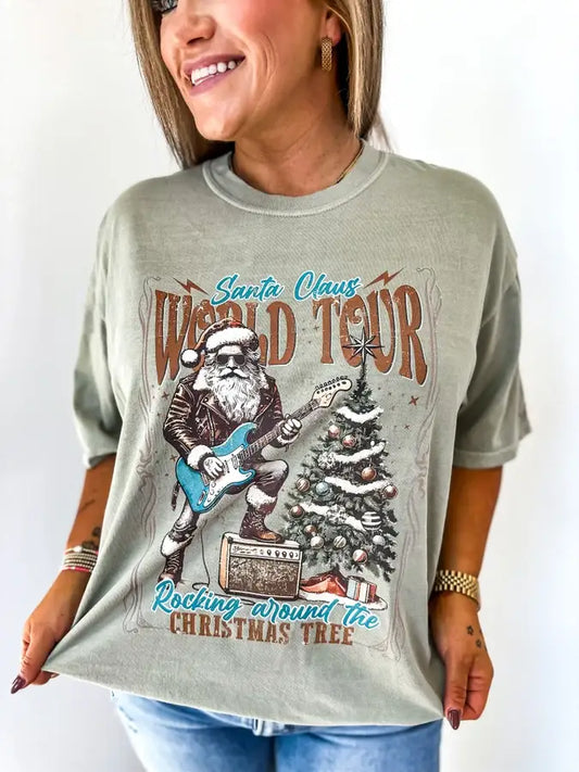 Santa Claus World Tour Sandstone Graphic Tee