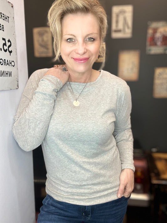 Grey Long Sleeve Top