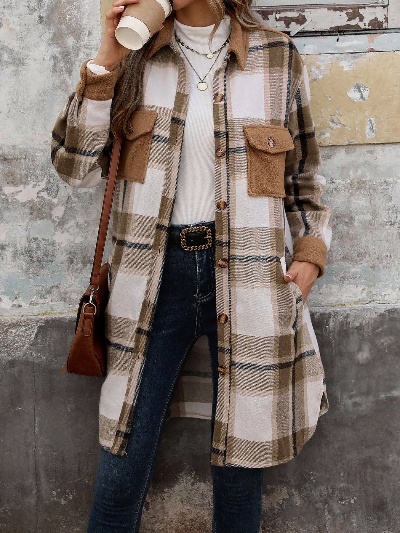 Plaid Shirt Jacket for Women