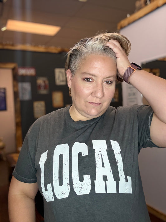Gray Acid Wash “Local” tee