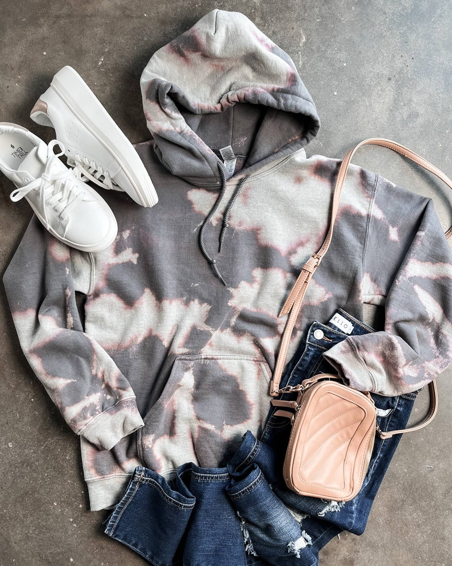 Bleached Charcoal Hooded Sweatshirt