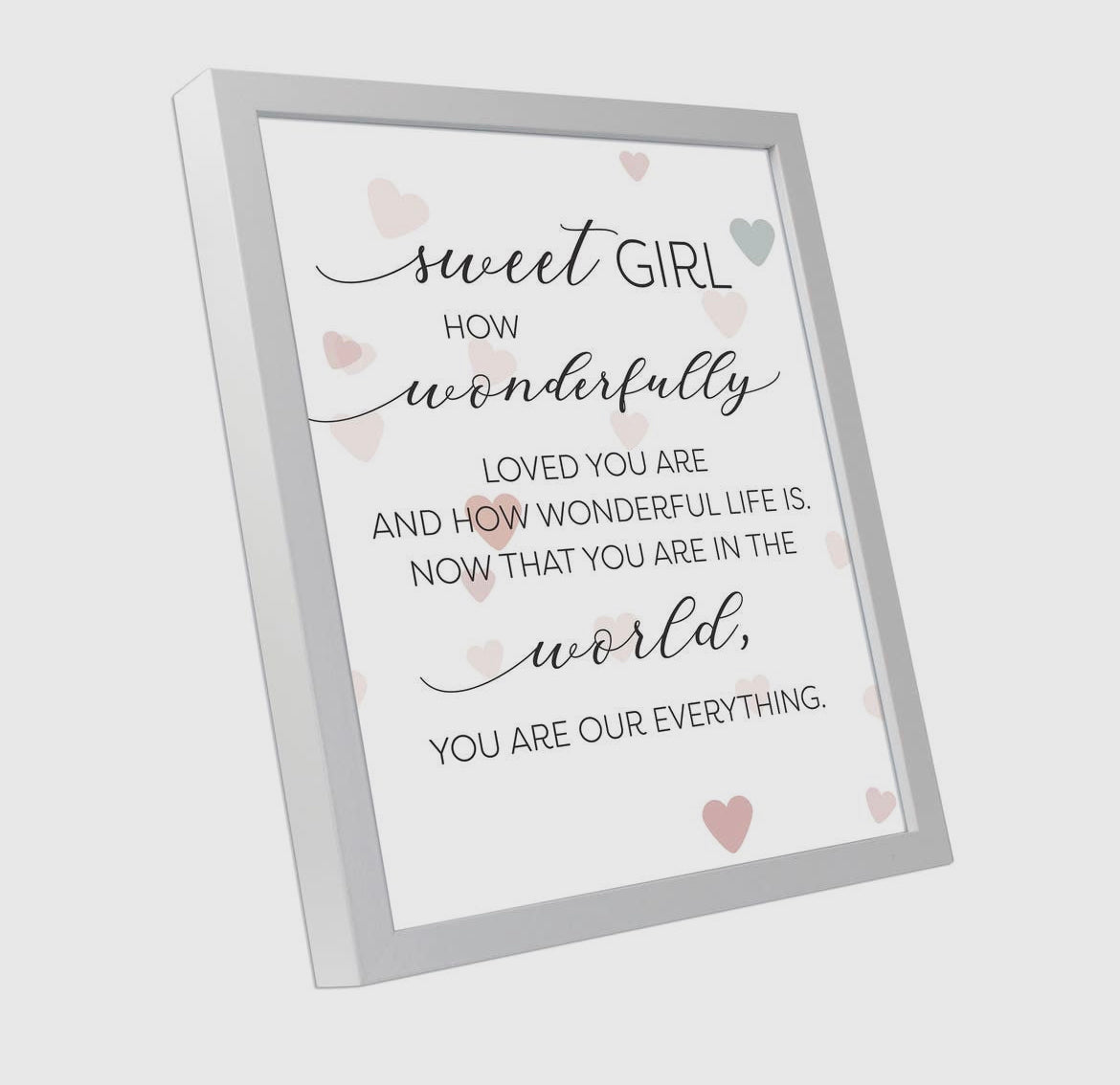 Sweet Girl, How Wonderfully Loved Framed Wall Sign