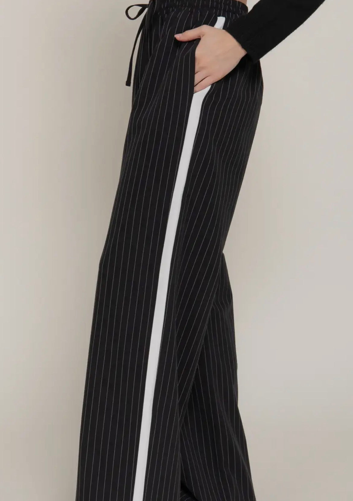 Pin Stripe Wide Leg Lounge Pant