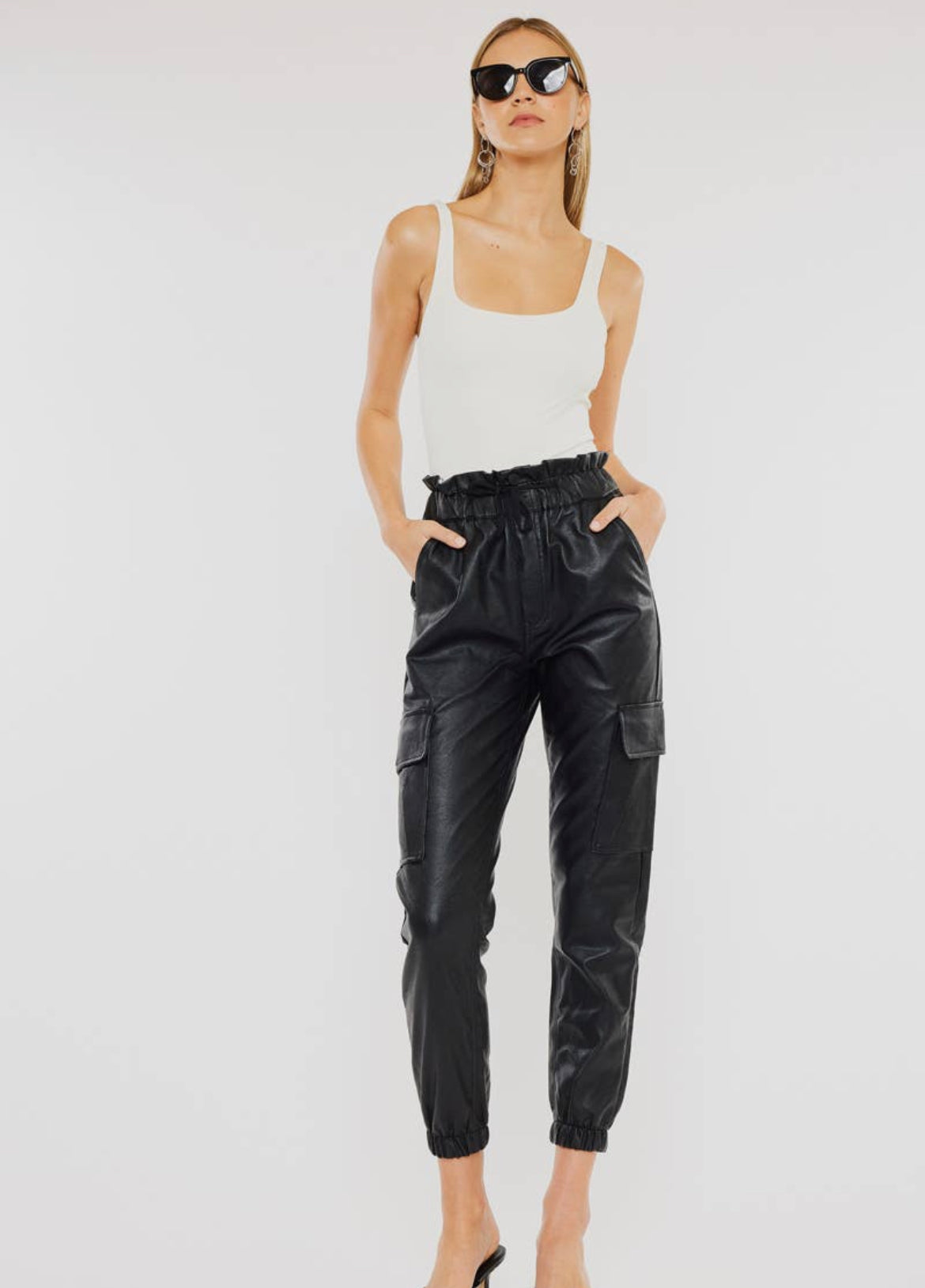KanCan  Faux Leather Joggers