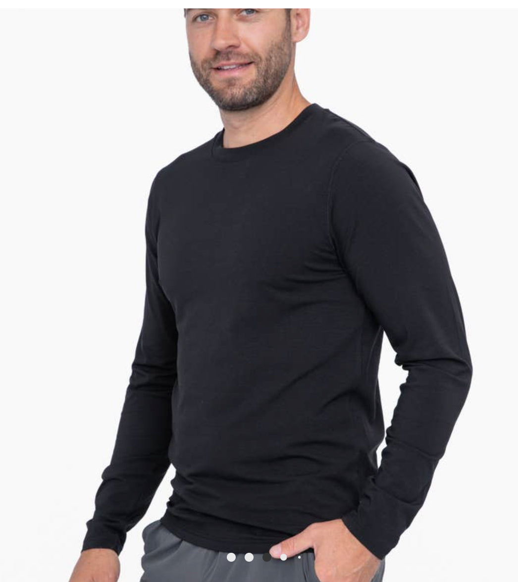 Pima Cotton Long Sleeve Top In Black