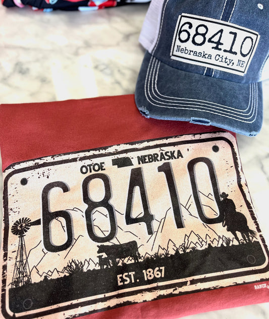 Zip Code License Plate Graphic T-Shirt