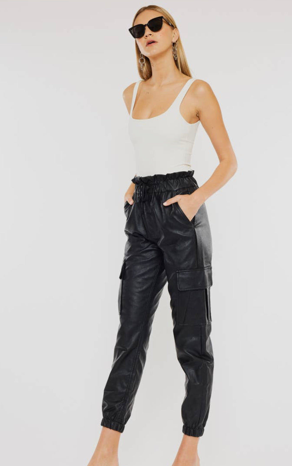 KanCan  Faux Leather Joggers