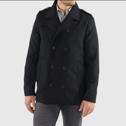 Jake Double Breasted Wool Pea Coat
