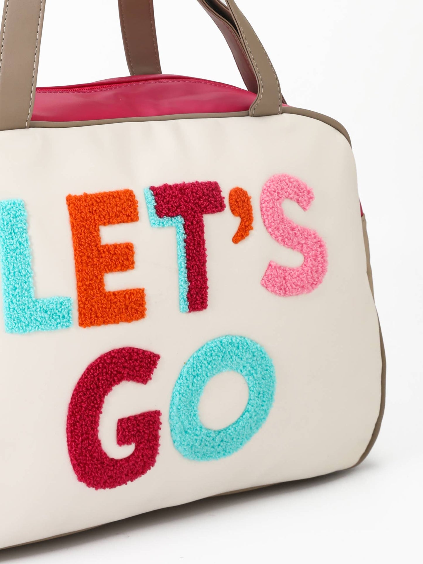 Let's Go Embroidery Duffel Bag