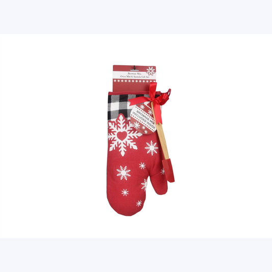 Christmas Oven Mitt with Chocolate Brownie Mix