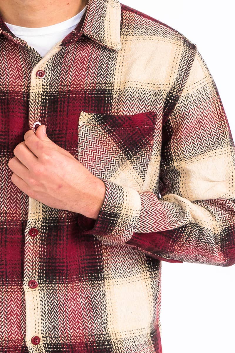 Unisex Flannel Shirt Jacket Shacket Long Sleeve