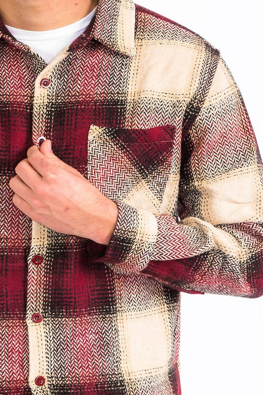 Unisex Flannel Shirt Jacket Shacket Long Sleeve