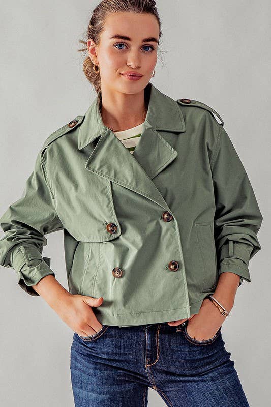 Double Breasted Waist Trench Coat